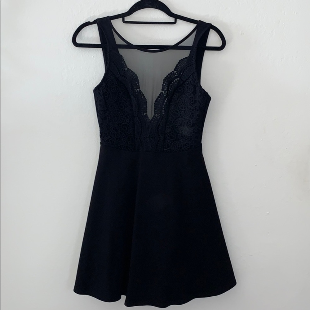 NWT black lace & mesh dress